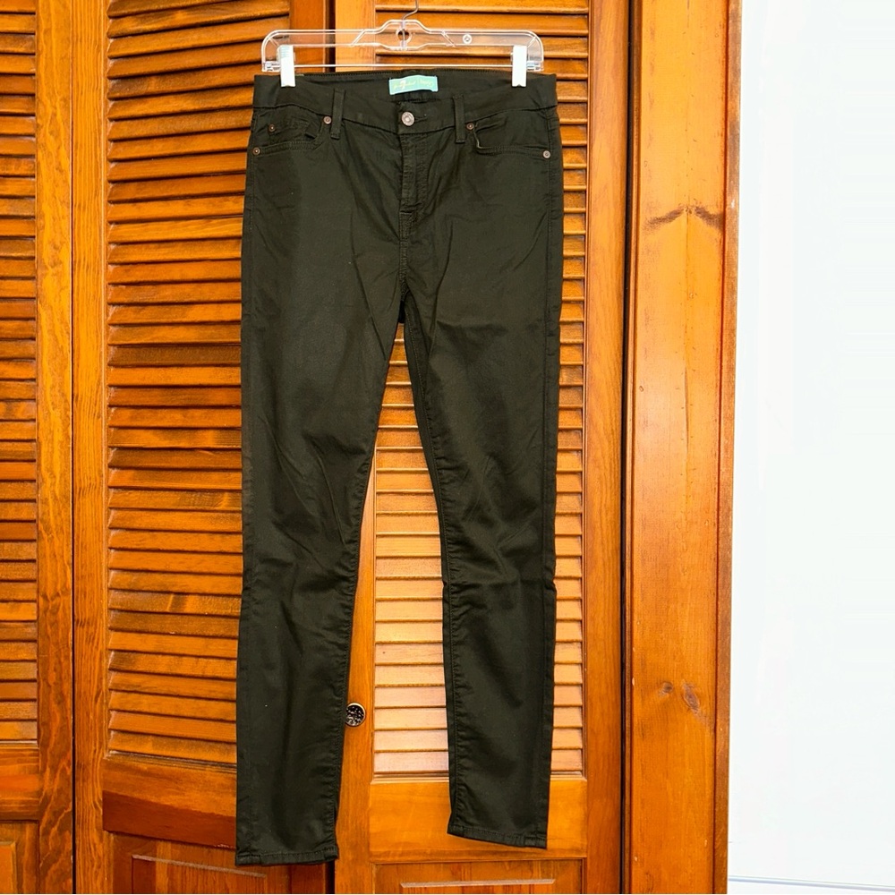 FLAW 7 For All Mankind b(air) skinny black pants w/ stretch, 29, has some fading